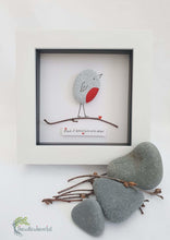 Load image into Gallery viewer, Customised Robin Pebble Art & Willow 5" White Box Picture Frame - thewillowheartist