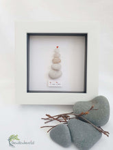 Load image into Gallery viewer, I am Zen - Handmade Zen Pebble Art & Love 5" White Box Picture Frame - thewillowheartist