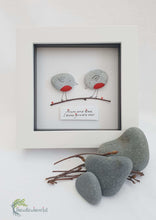 Load image into Gallery viewer, Customised Robins Pebble Art &amp; Willow 5&quot; White Box Picture Frame - thewillowheartist
