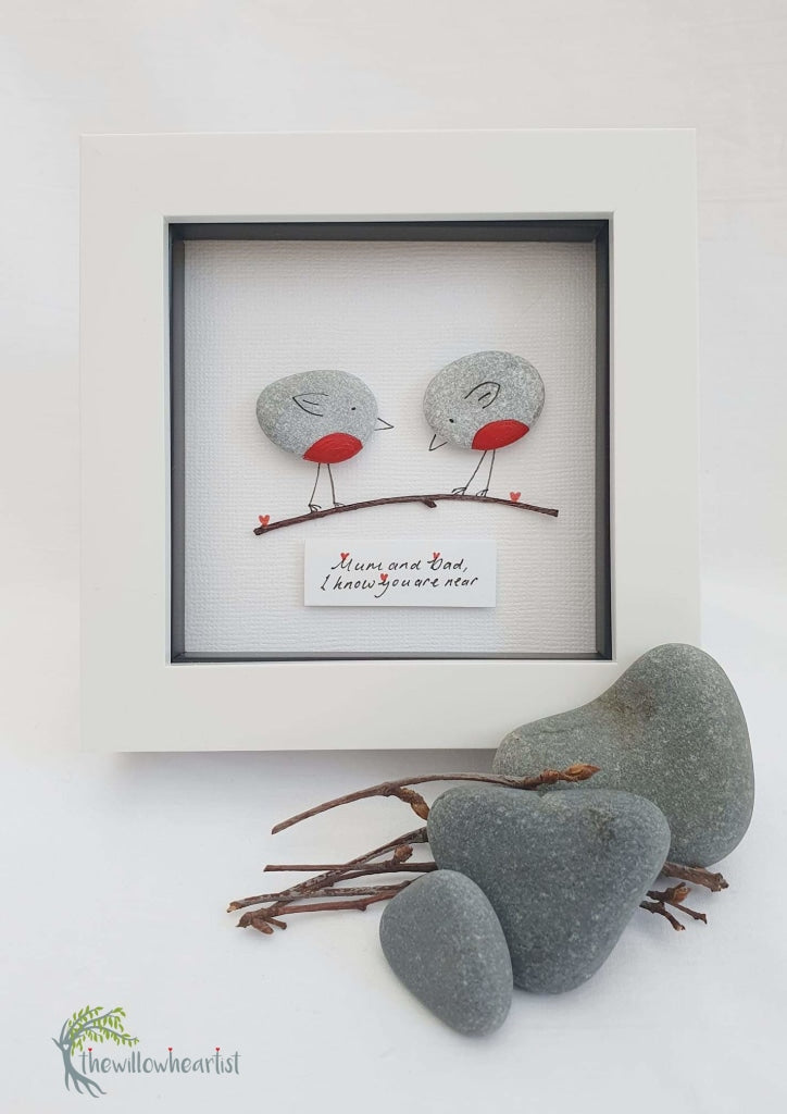 Customised Robins Pebble Art & Willow 5