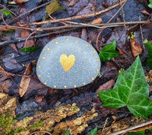 Load image into Gallery viewer, Heart of Gold Pebble - thewillowheartist
