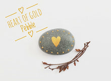 Load image into Gallery viewer, Heart of Gold Pebble - thewillowheartist
