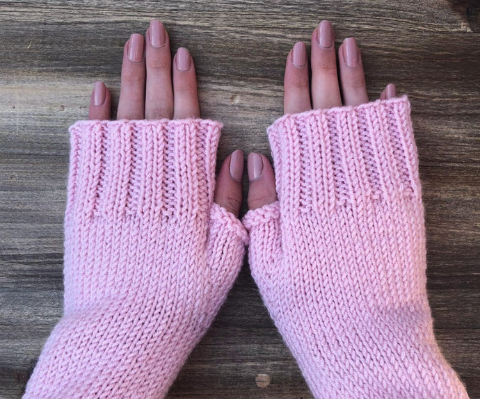 Spring Pink Fingerless Gloves - thewillowheartist